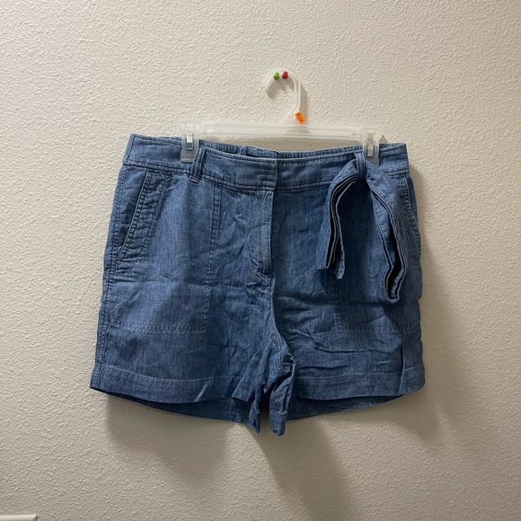 Talbots Pants - Talbots Light Blue Women's Bermudas with Tie Belt